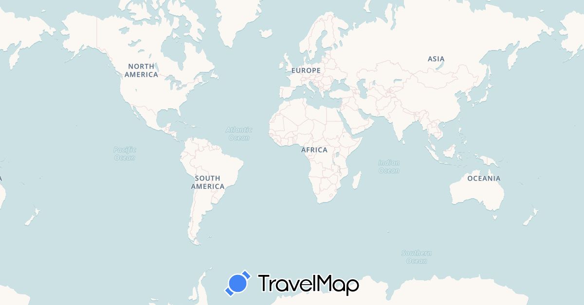 TravelMap itinerary: driving, bus, plane, boat in United Kingdom, Indonesia, Cambodia, Laos, Malaysia, Philippines, Thailand, East Timor, Vietnam (Asia, Europe)
